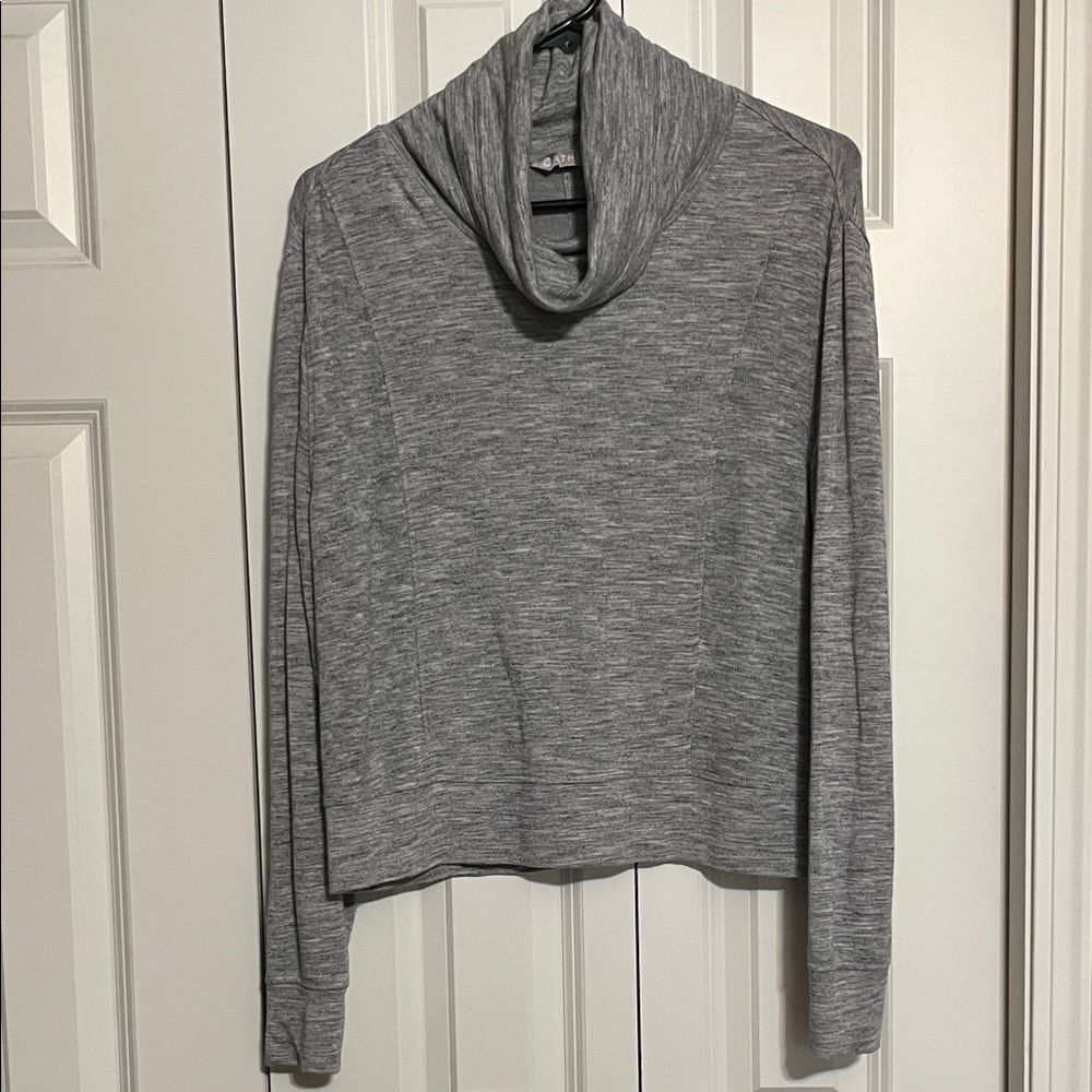 Athleta Cowl Neck Heather Grey Modal Sweatshirt S